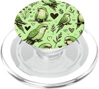 Dibujado a Mano Verde cuáquero patrón Lindo Loro PopSockets PopGrip para MagSafe