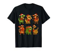 Dibujar a Mano de Dinosaurio de Dibujos Animados T Rex Navidad niños Lindo Camiseta