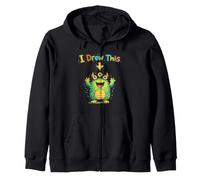 Dibujé Este Lindo Monstruo Divertido para niños, Profesor de Arte, Humor Sudadera con Capucha