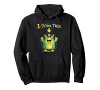 Dibujé Este Lindo Monstruo Divertido para niños, Profesor de Arte, Humor Sudadera con Capucha