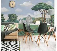 Dibujo A Mano Arte Fresco Bello Castillo Bosque 3D Papel Pintado Tapiz Textura de Seda Oficina Comedor Sofá Dormitorio Sala Estar TV Fondo Pantalla-430cm×300cm