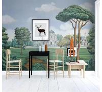 Dibujo A Mano Arte Fresco Bello Castillo Bosque Papel Pintado 3D Seda Texturizada Primera Calidad Neutros Material Ideal Para SalóN Dormitorio-250cm×170cm