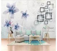 Dibujo A Mano Arte Fresco Bello Flores Y Pájaros Minimalista 3D Papel Pintado Tapiz Textura de Seda Oficina Comedor Sofá Dormitorio Sala Estar TV Fondo Pantalla-350cm×256cm