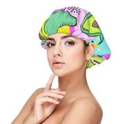 Dibujo a mano colorido de un aguacate,Gorro de dormir de satén para adultos - Gorro de dormir elástico para mujer, cubrecabello nocturno
