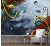 Dibujo A Mano Fresco Bello Sueños Arte Plumas 3D Papel Pintado Tapiz Textura de Seda Oficina Comedor Sofá Dormitorio Sala Estar TV Fondo Pantalla-430cm×300cm