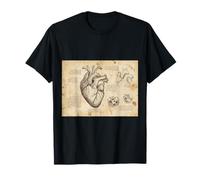 Dibujo anatómico del corazón Da Vinci Vintage Ciencia Médica Camiseta