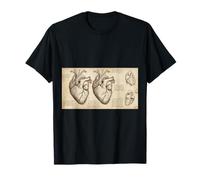 Dibujo anatómico del corazón Da Vinci Vintage Ciencia Médica Camiseta