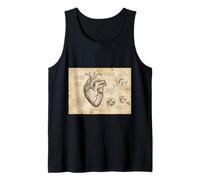 Dibujo anatómico del corazón Da Vinci Vintage Ciencia Médica Camiseta sin Mangas