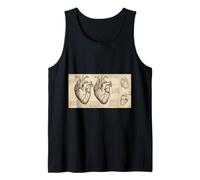 Dibujo anatómico del corazón Da Vinci Vintage Ciencia Médica Camiseta sin Mangas