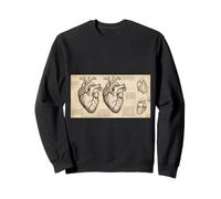 Dibujo anatómico del corazón Da Vinci Vintage Ciencia Médica Sudadera