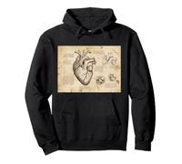 Dibujo anatómico del corazón Da Vinci Vintage Ciencia Médica Sudadera con Capucha