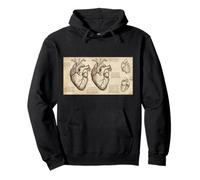 Dibujo anatómico del corazón Da Vinci Vintage Ciencia Médica Sudadera con Capucha