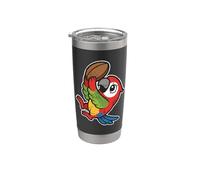 Dibujo animado Rugby Parrot Catch Vaso térmico de acero inoxidable de doble pared