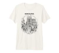 Dibujo artístico de Viaje de la Sagrada Familia de Barcelona Camiseta Premium