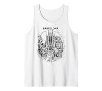 Dibujo artístico de Viaje de la Sagrada Familia de Barcelona Camiseta sin Mangas