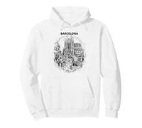 Dibujo artístico de Viaje de la Sagrada Familia de Barcelona Sudadera con Capucha