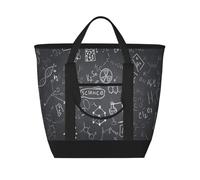 Dibujo científico escrito a mano impreso,Bolsas de almuerzo de gran capacidad, bolsa de mano térmica para mujeres, hombres, trabajo, picnic, viajes.