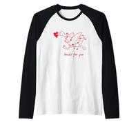 Dibujo con Forma de corazón de Ganso de San Valentín Honks For You, Gracioso pájaro Camiseta Manga Raglan