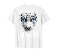 Dibujo con Tinta Blue Eyes White Tiger Camiseta
