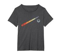 Dibujo de Bola de Billar y Palo de Billar Camiseta, Mujer Tallas Grandes, Jaspeado Oscuro, 3XL Grande