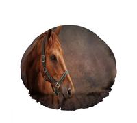 Dibujo de caballo rojo de un retrato de caballo sobre papel antiguo de color grunge Gorro de baño elástico reutilizable Gorro de ducha para mujer Reutilizable Impermeable