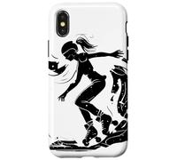 Dibujo de chica patinando Carcasa para iPhone X/XS