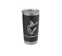 Dibujo de chica trampolín Vaso térmico de acero inoxidable de doble pared