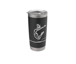 Dibujo de chica trampolín Vaso térmico de acero inoxidable de doble pared