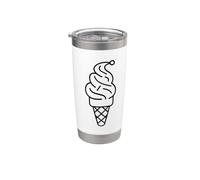 Dibujo de cono de helado Sorbete de postre congelado Vaso térmico de acero inoxidable de doble pared