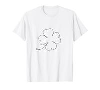 Dibujo de Contorno Simple trébol de Cuatro Hojas Camiseta