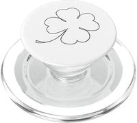 Dibujo de Contorno Simple trébol de Cuatro Hojas PopSockets PopGrip para MagSafe