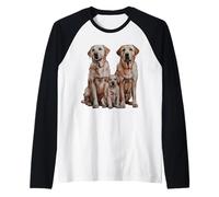 Dibujo de Dibujo de Familia de Cachorros Labrador Retriever. Camiseta Manga Raglan