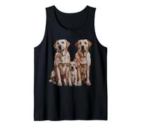 Dibujo de Dibujo de Familia de Cachorros Labrador Retriever. Camiseta sin Mangas