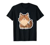 Dibujo de Gato Kawaii de Maine Coon. Linda Obra de Arte de Animales Camiseta