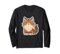 Dibujo de Gato Kawaii de Maine Coon. Linda Obra de Arte de Animales Manga Larga