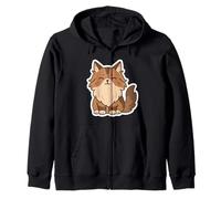 Dibujo de Gato Kawaii de Maine Coon. Linda Obra de Arte de Animales Sudadera con Capucha