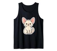 Dibujo de Gato Kawaii de Sphynx. Obra de Arte de Animales Lindos Camiseta sin Mangas