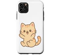 Dibujo de Gato Kawaii juguetón. Arte de Mascotas de Dibujos Animados. Carcasa para iPhone 11 Pro MAX