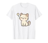 Dibujo de Gato Kawaii soñando Despierto. Bonita Obra de Arte de Animales. Camiseta