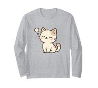 Dibujo de Gato Kawaii soñando Despierto. Bonita Obra de Arte de Animales. Manga Larga