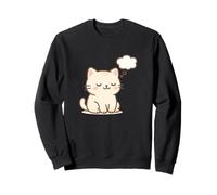 Dibujo de Gato Kawaii soñando Despierto. Bonita Obra de Arte de Animales. Sudadera