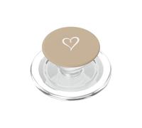 Dibujo De Línea Corazón Estética Simple Sketch Beige/Tan PopSockets PopGrip para MagSafe