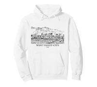 Dibujo de Paisaje Urbano de West Valley City Utah Sudadera con Capucha