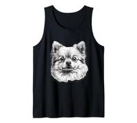 Dibujo de Perro de Pomerania, Bonito pompón Camiseta sin Mangas