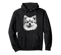 Dibujo de Perro de Pomerania, Bonito pompón Sudadera con Capucha