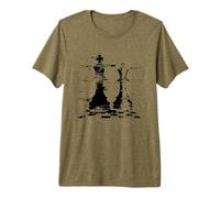 Dibujo de Reinas y Reyes de ajedrez Camiseta Premium