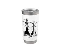 Dibujo de reinas y reyes de ajedrez Vaso térmico de acero inoxidable de doble pared