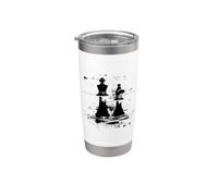 Dibujo de reinas y reyes de ajedrez Vaso térmico de acero inoxidable de doble pared