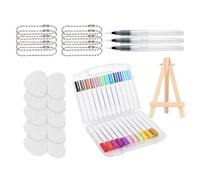 Dibujo de tinta de esponja, paquete de 24 bolígrafos de dibujo en relieve, paquete de 24 tintas con efecto elevado, almohadilla de capa de herramientas de EVA de esponja suave, colorido para niños
