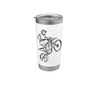 Dibujo de un piloto de motocross Vaso térmico de acero inoxidable de doble pared